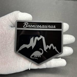 2x Car Fender Emblem Broncosaurus Car Badge Logo Ford Bronco Matte Black/  Black Truck Offroad 4x4 SUV Truck Car-Safe Adhesive Easy Install