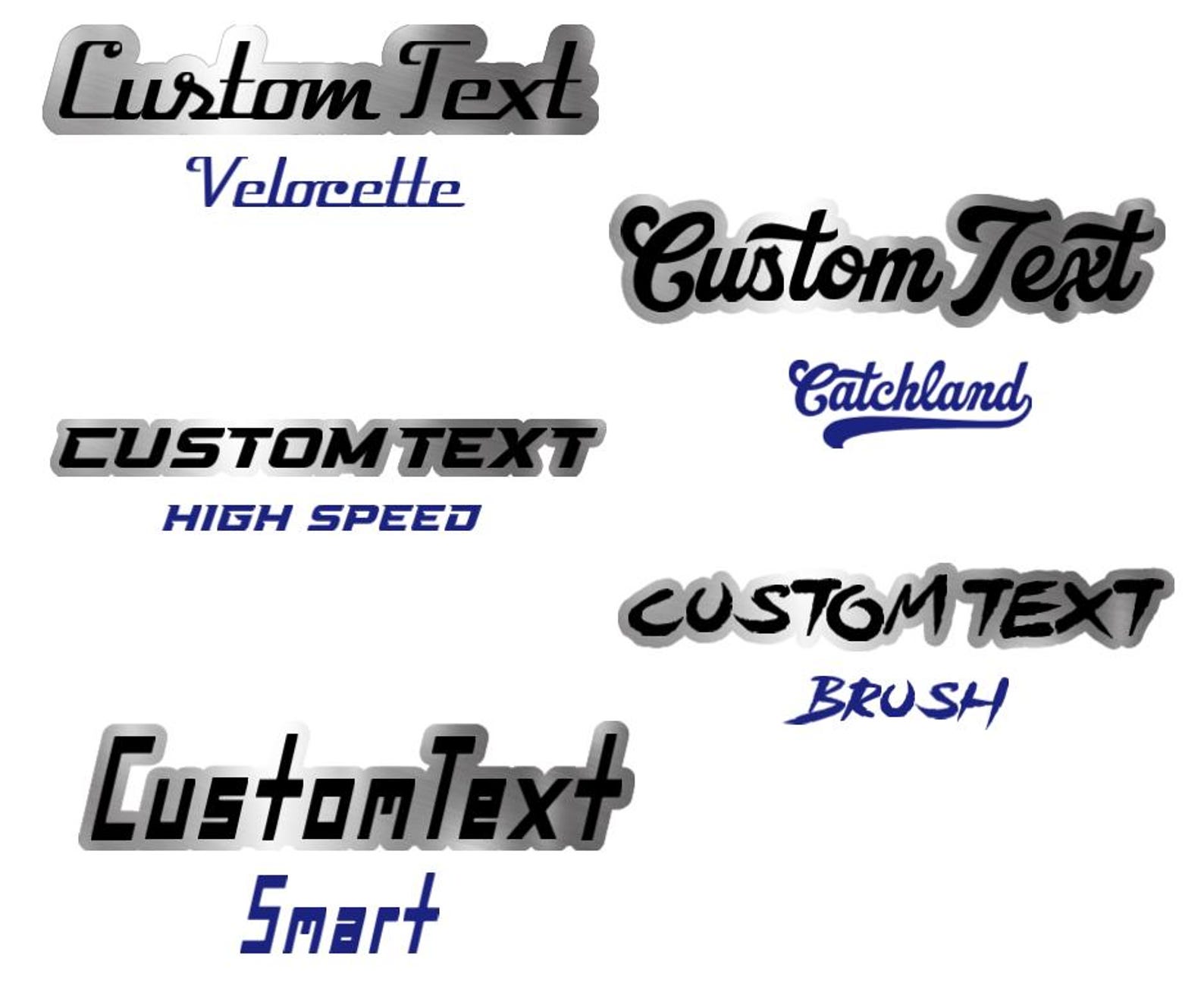 Custom Name Emblems Custom TEXT Engraved Car Name Emblem Car Badge - BRUSHED SILVER ...