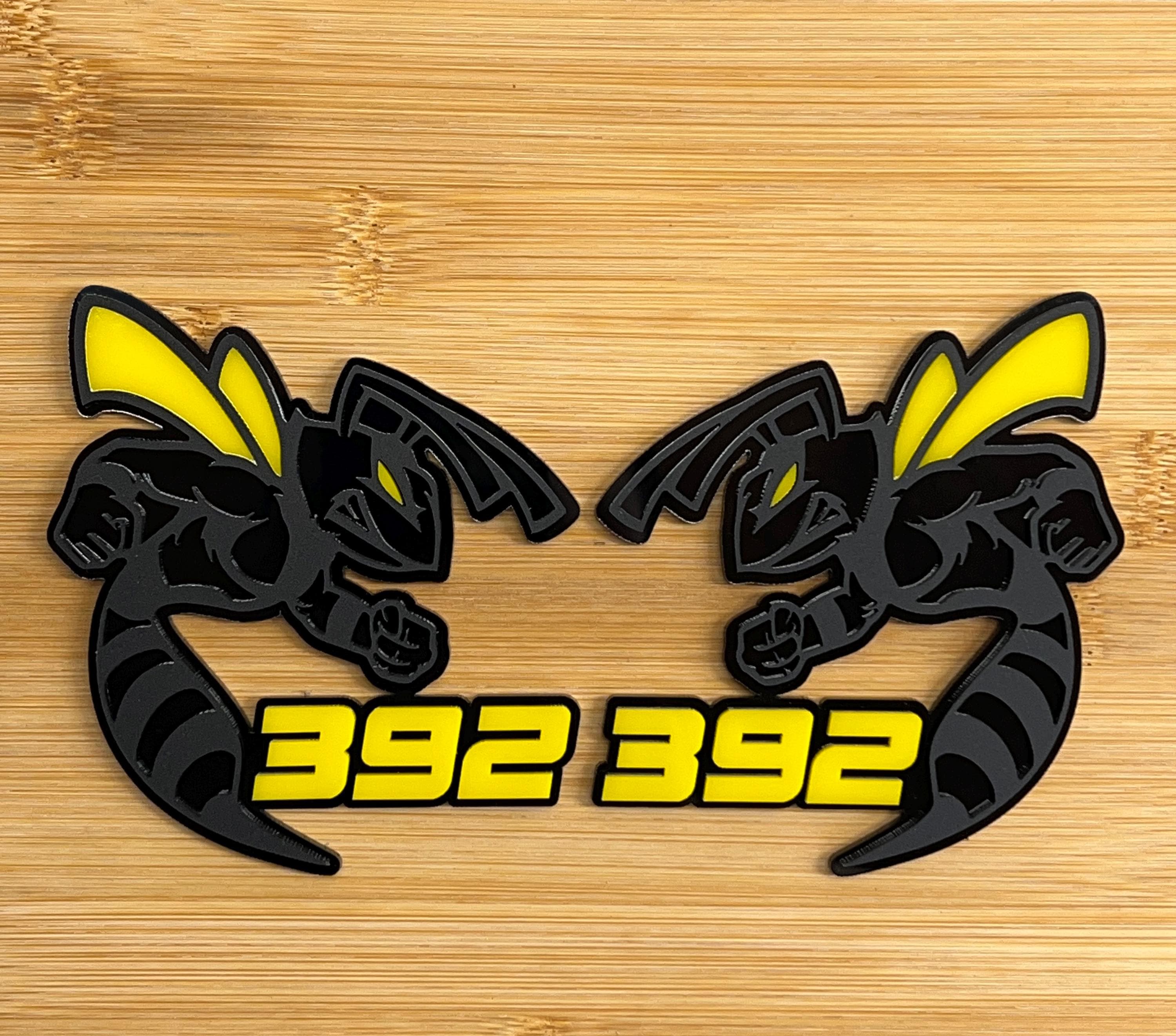 Custom 392 Hornet Car Badges Emblem BEE (2) MULTICOLOR Eye/Wings Badges Fender Angry Aggressive Racing Dodge Cars Trucks Crossover SUV 4x4