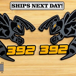 392 Hornet Badges Emblem BEE (2) Yellow Eye BADGES Fender Angry  Aggressive