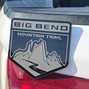 2x Fender Big Bend Mountain Trail Engraved Car Emblem Badge Logo Ford Bronco Truck Sport Offroad 4x4 SUV Truck CarSafe Adhesive Easy Install