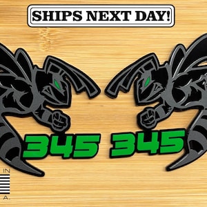 345 Hornet Badges Emblem BEE (2) Green Eye BADGES Fender Angry  Aggressive