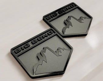 2Pc Camping Series 4x4 Fender Badge Emblem – Matte Black, Zinc Alloy, Universal Fit