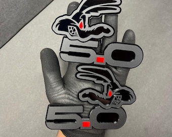2x Fender COYOTE 5.0 Custom For Mustang Car Emblem MULRICOLOR Racing Car Badge Logo Sport SUV Badge Car-Safe Adhesive Easy Install
