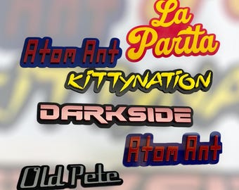MULTI COLOR Custom Acrylic Car Name Emblem Text Badge Customized Text Name! Pick a Font, Size & Colors with Car-Safe Adhesive Easy Install!
