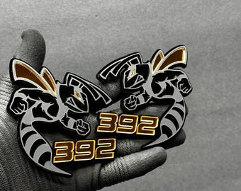 Emblemas personalizados para coche Hornet 392 con diseño de abeja (2) en color espejo. Insignias para guardabarros con diseño agresivo de coche de carreras, camioneta, crossover, SUV y 4x4.
