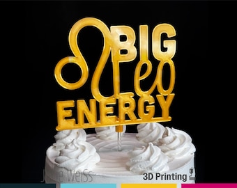 Leo Zodiac Cake Topper Personalized Name Astrology Birthday Party Decoration Horoscope Sign Custom