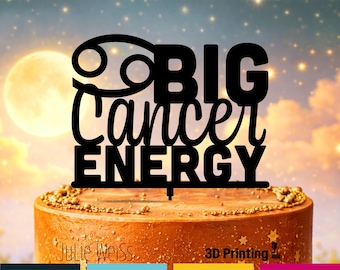 Cancer Zodiac Cake Topper Astrology Birthday Decoration Big Cancer Energy Horoscope Party Decor