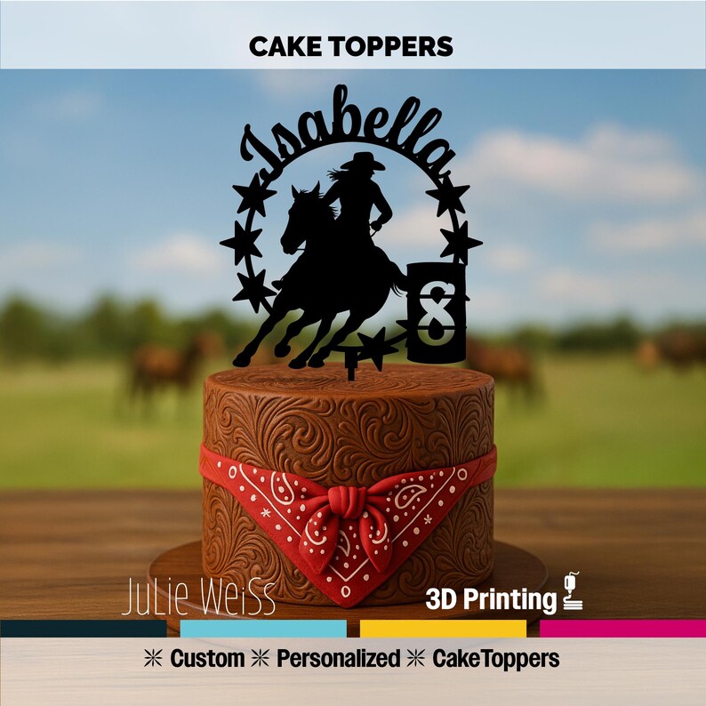 Custom Barrel Racing Cake Topper: 3D Printed Horse Silhouette - Etsy