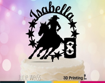 Custom Barrel Racing Cake Topper: 3D Printed Horse Silhouette