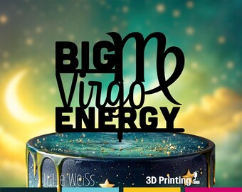 Virgo Zodiac Cake Topper Astrology Birthday Decoration Big Virgo Energy Horoscope Party Celebration Decor