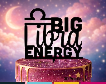 Libra Zodiac Cake Topper Astrology Birthday Decoration Big Libra Energy Sign Horoscope Party Decor