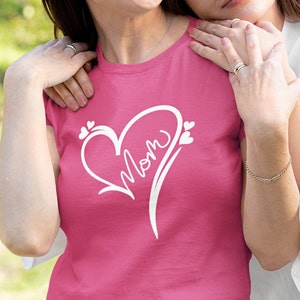 Mom Women&#39;s Favorite Tee For Mom, Mother, Grandma, Friend, Heart, Love Gift Available in Many Colors