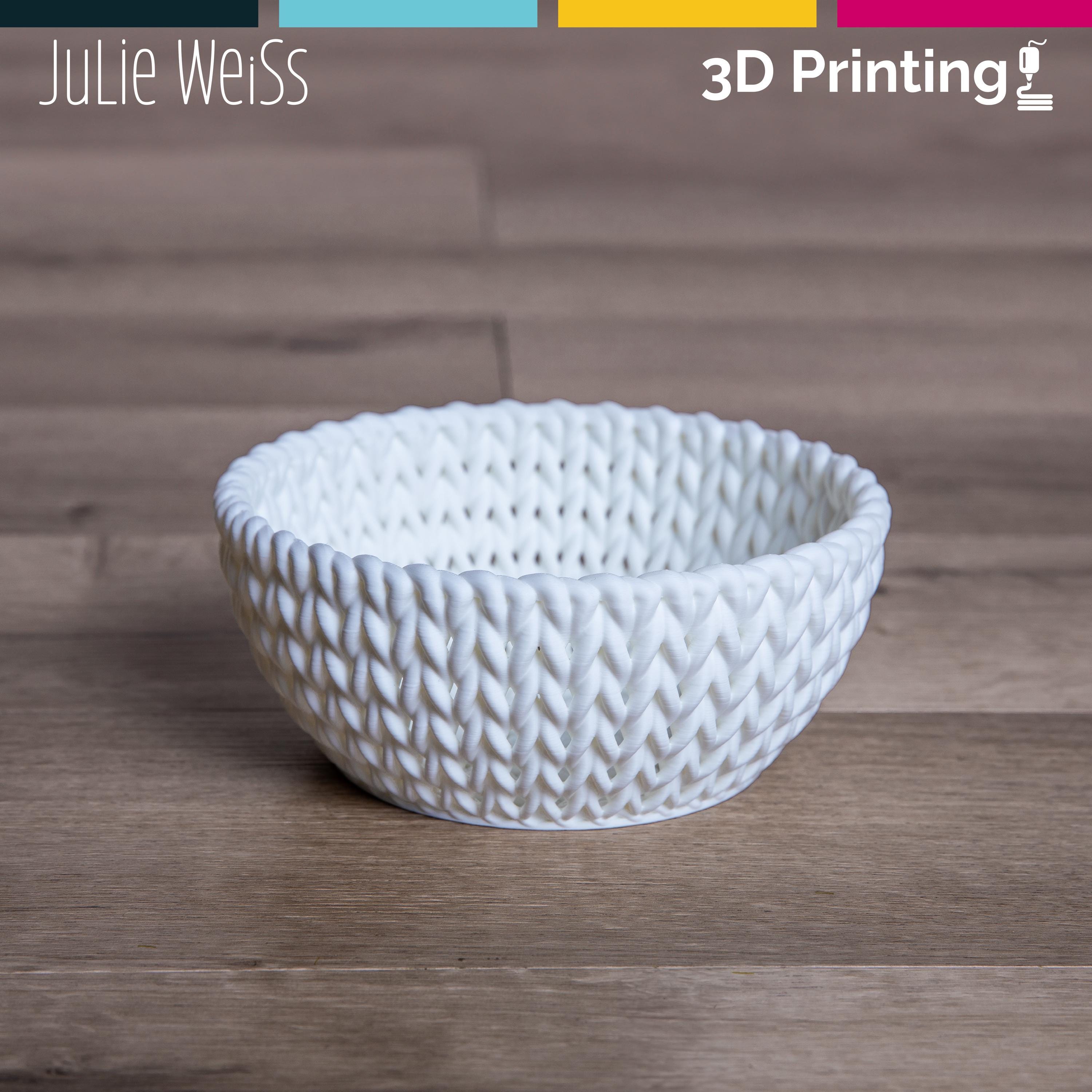 Stricken Sie häkeln Sie Art 3D gedruckte PLA-Schüssel Stilvolle Aufbewahrungslö sungen in vielen Farben erhältlich