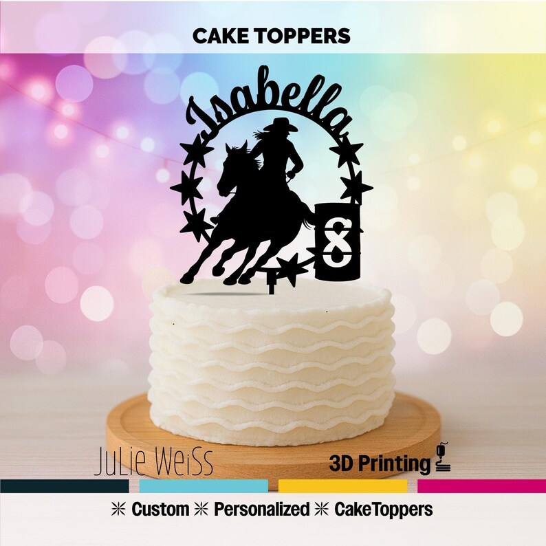 Custom Barrel Racing Cake Topper: 3D Printed Horse Silhouette - Etsy