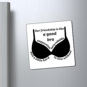 Our Friendship is Like a Good Bra. Perfect for your BFF who is always there to lift you up literally and figuratively. Magnets