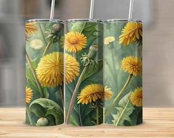 Dandelion Tumbler: Floral Stainless Steel Drinkware