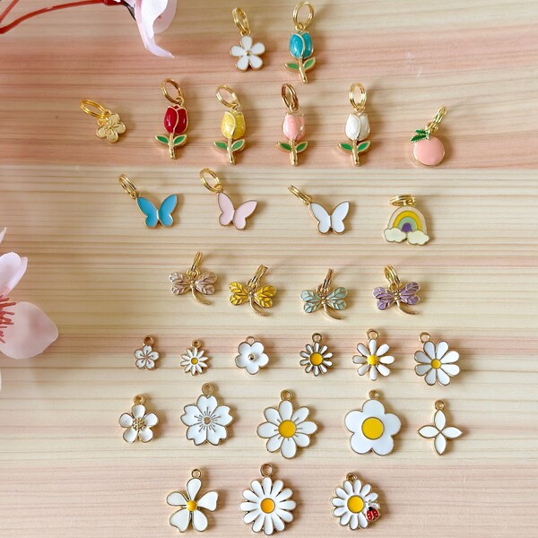 Spring Charms (flower, rainbow, dragonfly, daisy)