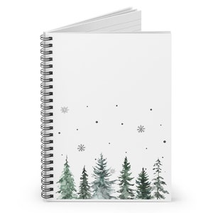 winter wonderland notebook, winter scene notes, christmas present planner, christmas decor, winter decor notes Spiral Notebook - Ruled Line