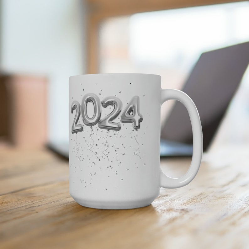 2025 Silver Coffee Mug, 2025 Gift, 2025 Ceramic Mug 15oz, 2025 Hot Coco