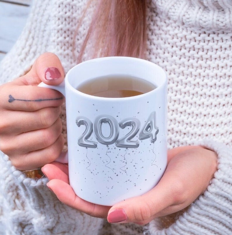 2025 Silver Coffee Mug, 2025 Gift, 2025 Ceramic Mug 15oz, 2025 Hot Coco