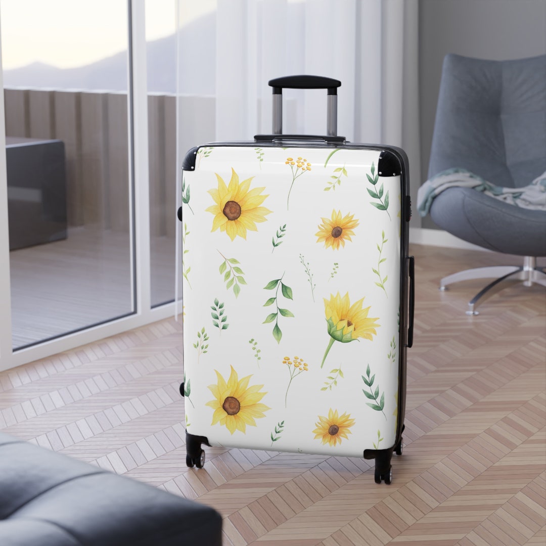 Sunflower Luggage 3 Sizes Flower Baggage Traveler Etsy