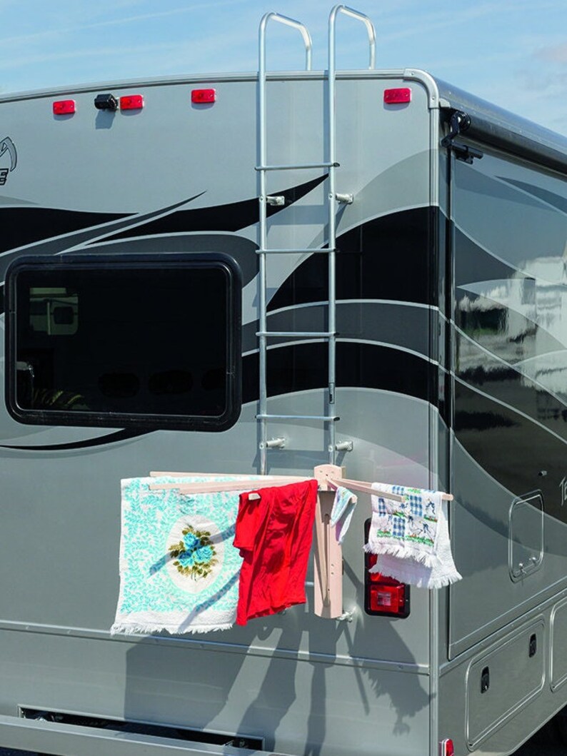 8 Arm Folding Drying Rack RV Accessories Garment Rack Wooden Stand