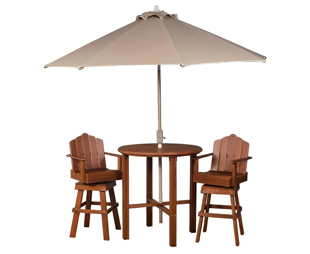 Bistro Dining Table Swivel Chair Table and Chairs Furniture Set Cedar