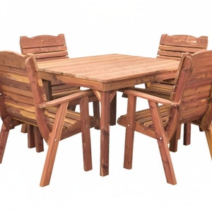 Dining Table Set | Wood Furniture | Table And Chairs | Cedar Furniture | Wooden Chair | Patio Table | Outdoor Furniture For Patio | Casual