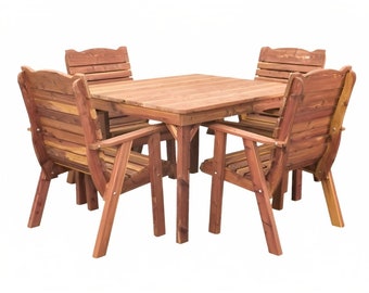 Dining Table Set | Wood Furniture | Table And Chairs | Cedar Furniture | Wooden Chair | Patio Table | Outdoor Furniture For Patio | Casual