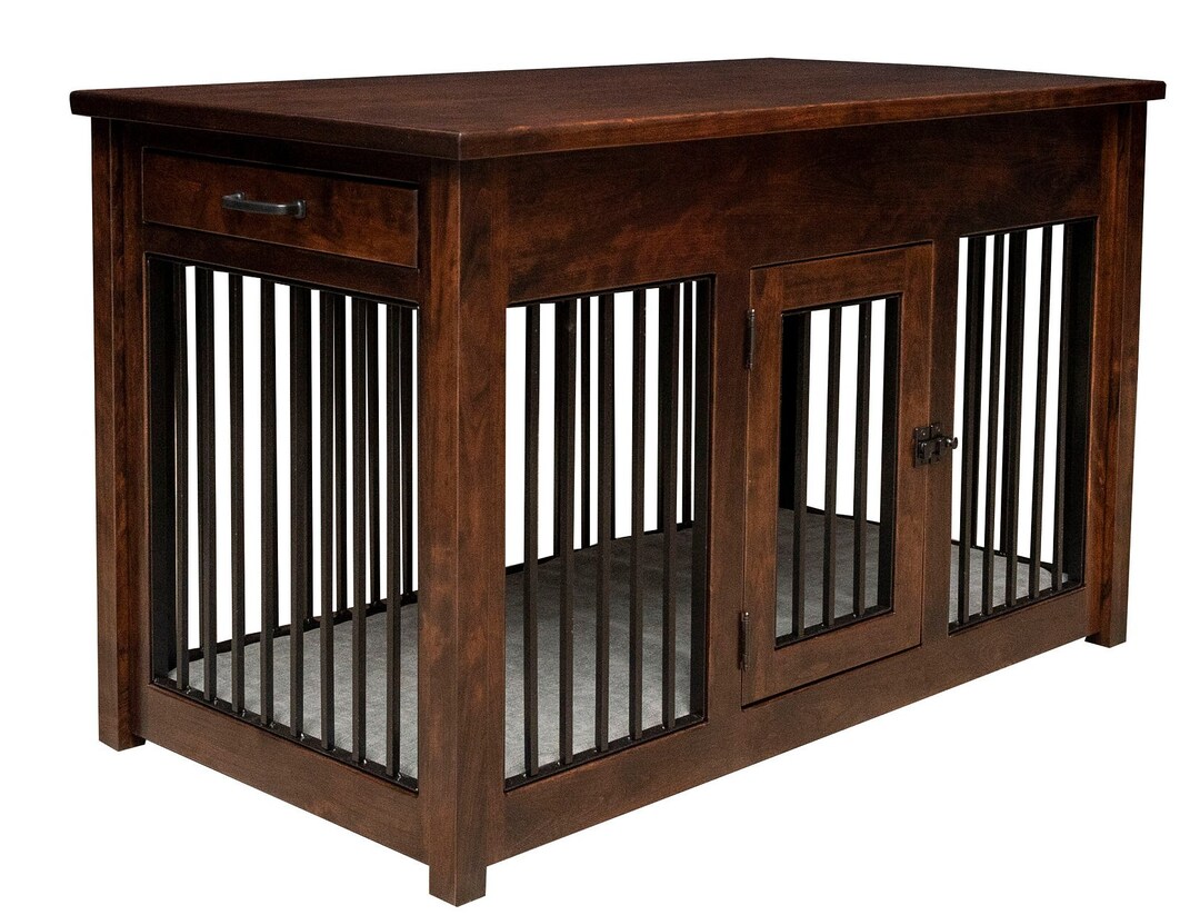 Image showcasing Dog Crate Furniture Rustic Coffee Table Dog Bed Wood Furniture Pet ...