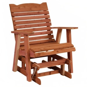 Gliding Rocking Chair | Outdoor Furniture For Patio | Cedar Furniture | Rustic Furniture | Solid Wood Chair | Garden Bench | Wood Furniture