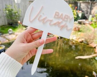 Baby shower cake topper/girl cake topper/boy cake topper/acrylic cake topper/boho cake topper/modern cake topper/minimalist cake topper