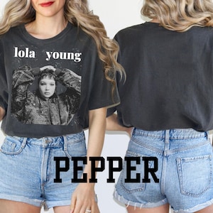 Lola Young Band Tee Messy Comfort Colors Oversized TShirt Black & White