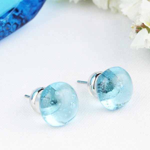 Vintage Recycled Glass Stud Earrings | Bombay | Handmade