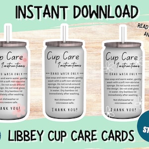 Intercalaires imprimables de la coupe Libbey, Instructions, Feuilles d'entretien pour le nettoyage de la verrerie, Téléchargement instantané, Fournitures pour petites entreprises, Impression à la maison