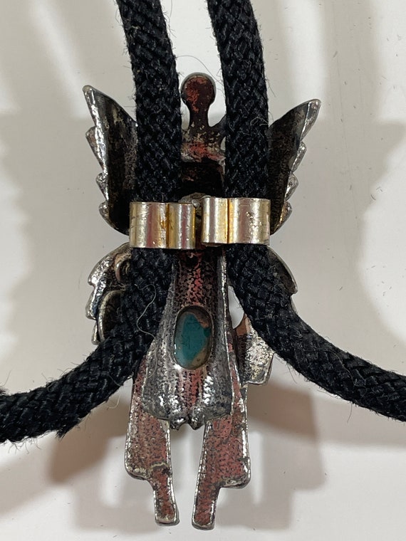 Vintage Sancrest Kachina Dancer Bolo Tie Pewter a… - image 5