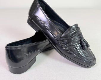 1990s Pierre Cardin Men's Black Leather Loafer - Size 13 - 1990s
