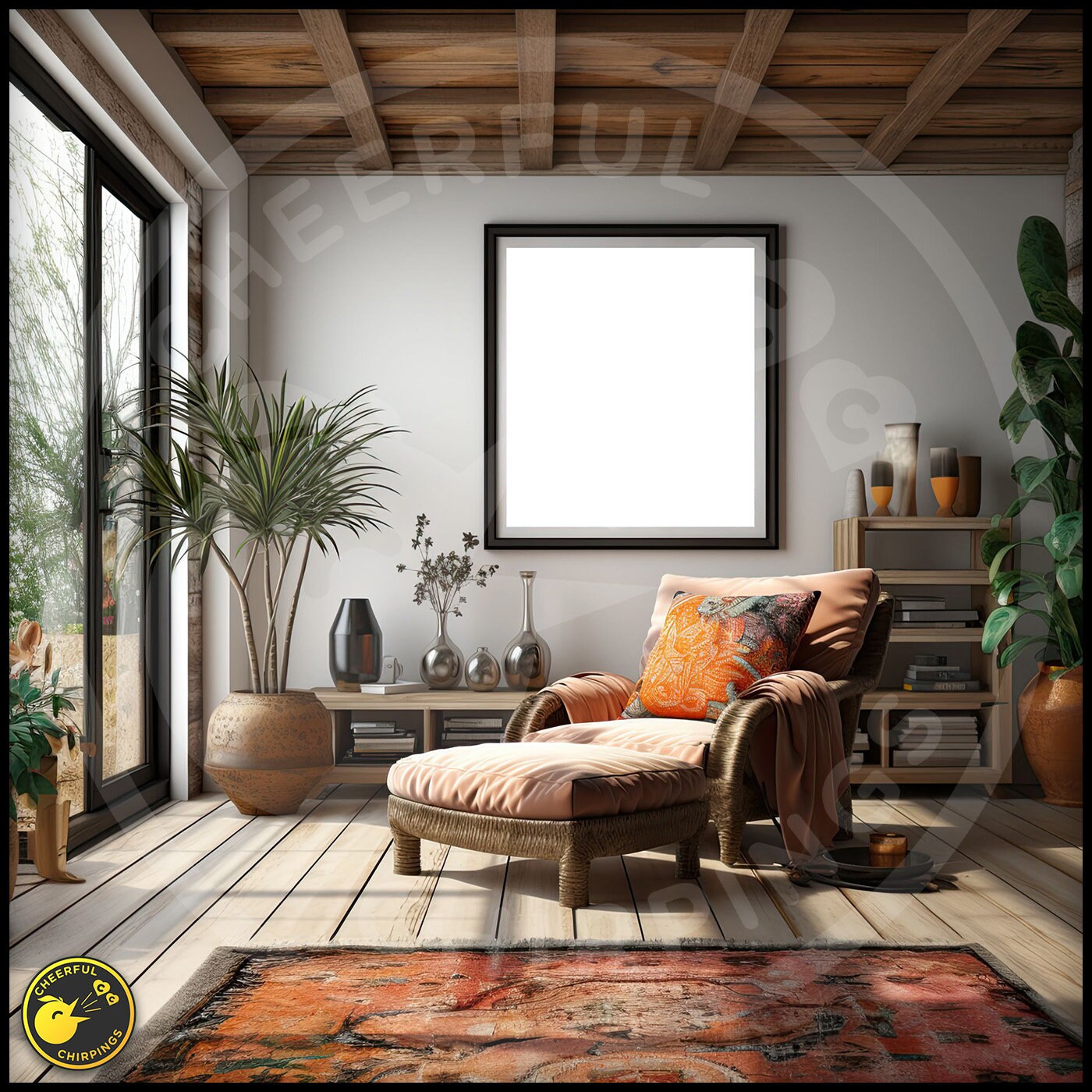 10 Boho Style Interior Design Frame Mockups, PSD Frame Mockups, Easy ...