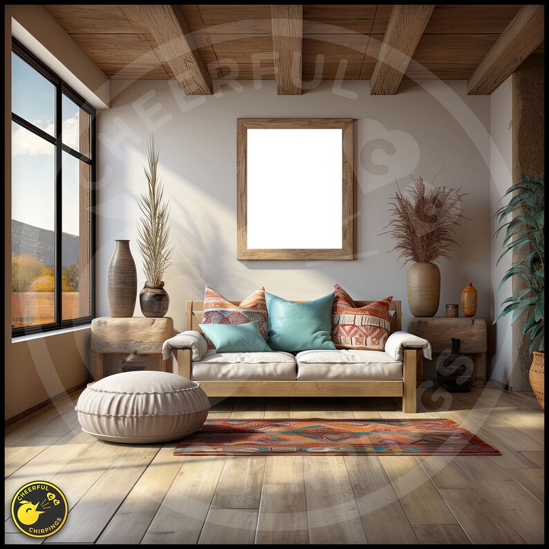 10 Boho Style Interior Design Frame Mockups, PSD Frame Mockups, Easy ...