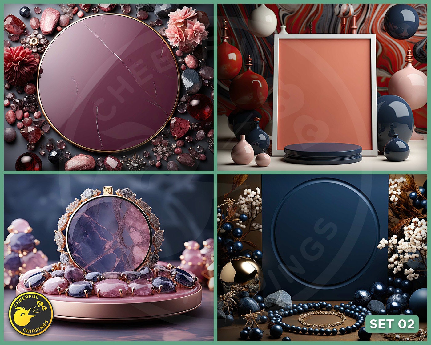 Luxury Backgrounds Set 02, Background Mockups, Accessory Background ...