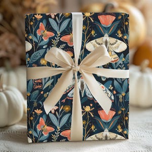 Deco Forest Carta da regalo 30x36" Rotolo Botanico Bosco Carta da regalo Festa Compleanno Carta da regalo riciclabile Vacanza Cottagecore Natale