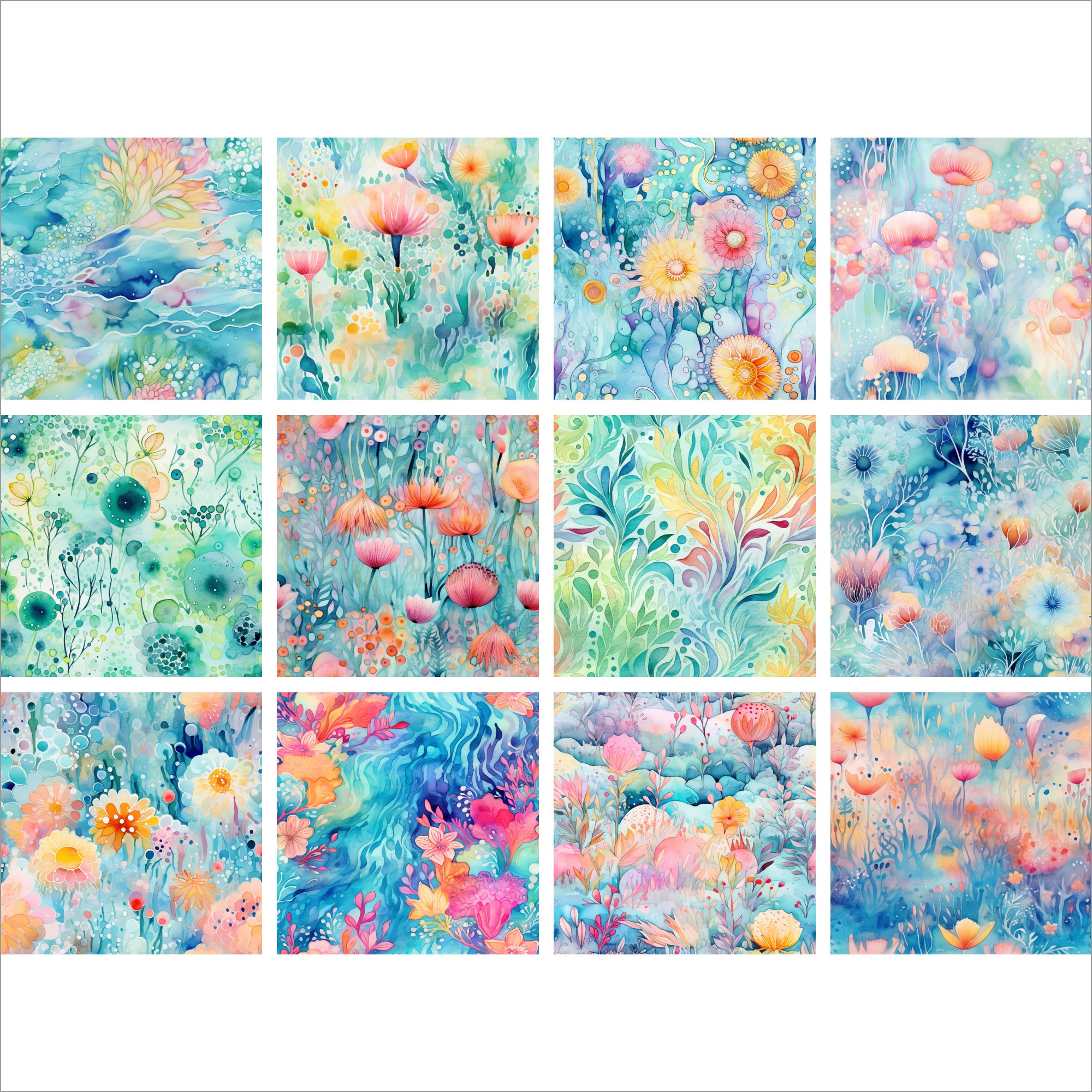 Whimsy Background Simple 12 Seamless Aqua Whimsy Backgrounds Digital Paper Patterns for Weddings ...