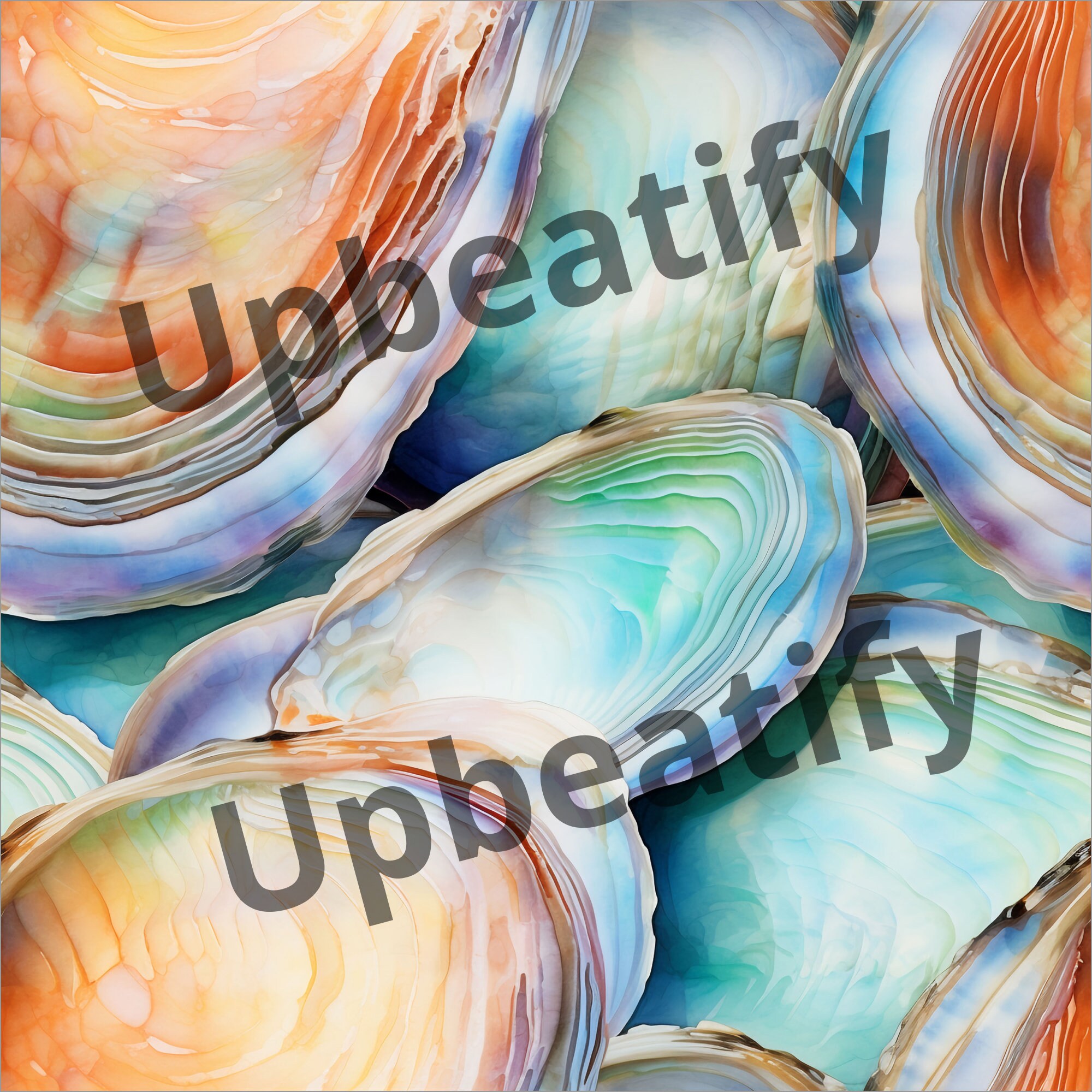 12 Seamless Abalone Shell Backgrounds Digital Paper Patterns for