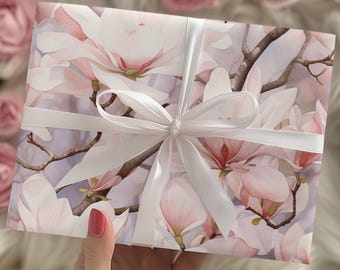 Rosa Magnoliablomma Presentpapper – Satinfinish, Naturälskare