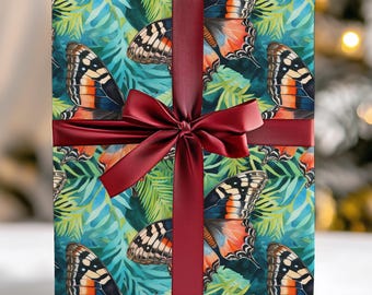 Presentpapper med botanisk fjäril – Cottagecore Party Presentpapper