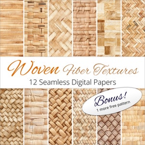 12 Seamless Woven Fiber Texture Backgrounds Digital Paper Patterns for crafting, invitations, scrapbooking, decor, wrapping paper