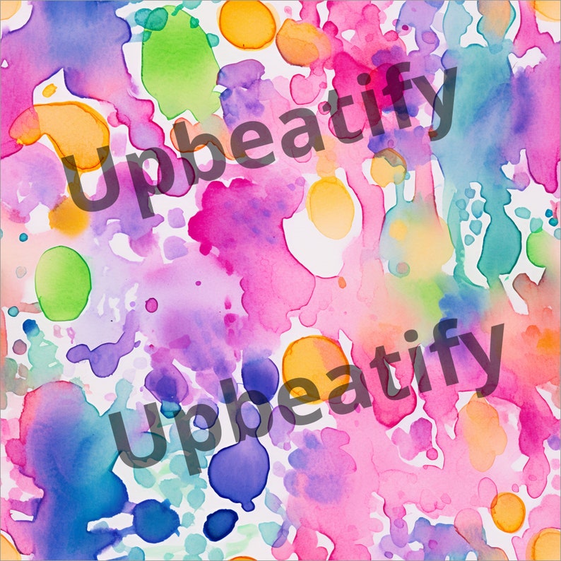 Watercolor Paint Splatter Digital Paper, Rainbow Backgrounds (set of 12 ...