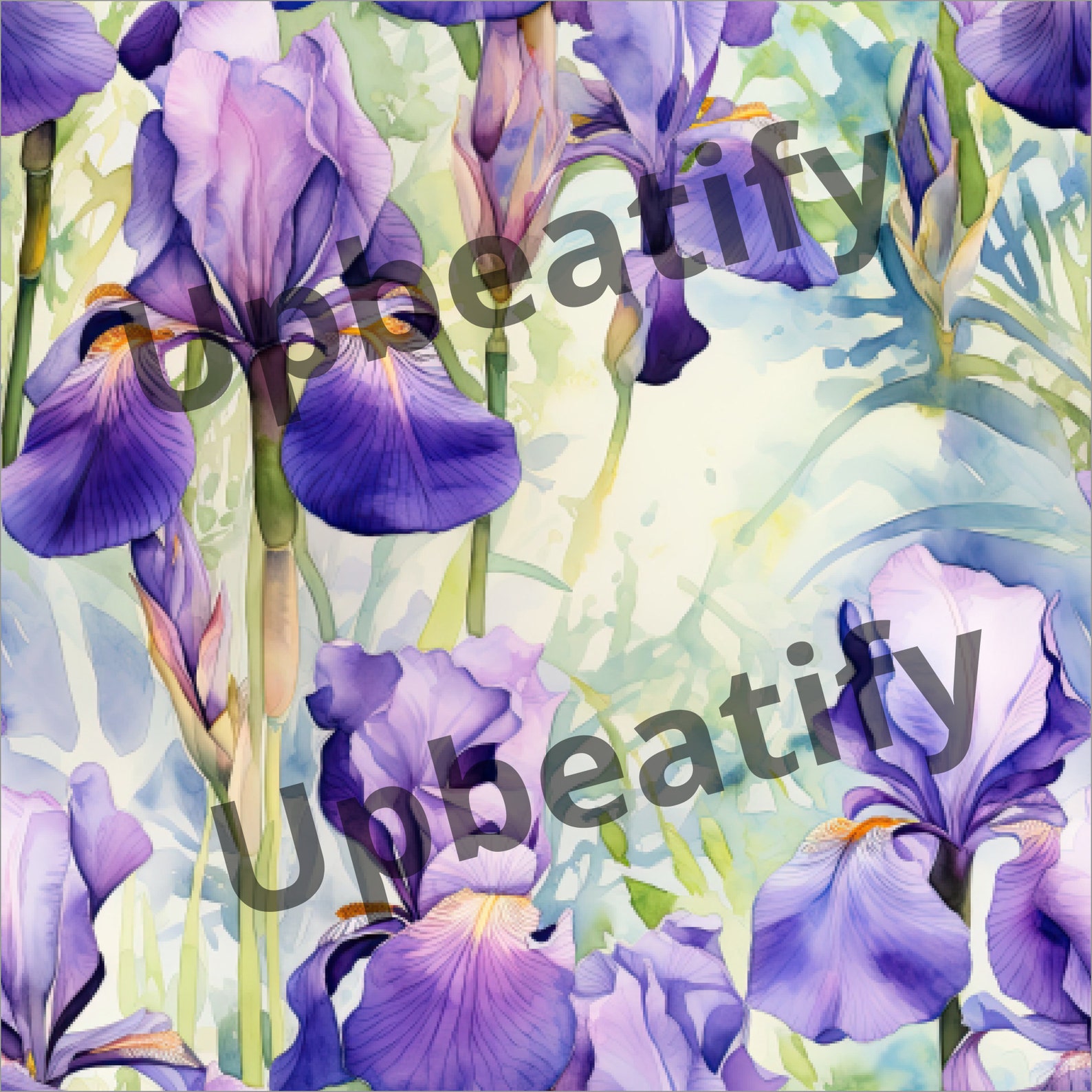 12 Seamless Purple Irises Digital Paper Patterns for Weddings ...
