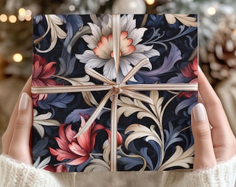 Gotiskt viktorianskt blommigt omslagspapper – Elegant makabert presentpapper